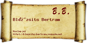Blázsits Bertram névjegykártya
